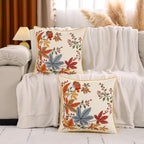 Fall Embroidered Throw Pillow Covers 20x20 Pack of 2 Vintage Birds - Image 4