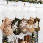 GEXWORLDWIDE GEX Christmas Stockings 5 Pack for Family Soft Suede with Rope Stitch Embroidery Large 20" Fluffy Faux Fur Rustic Farmhouse Country Stockings for Xmas Fireplace Decoration (Set of 5) - Image 2