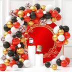 Happy Chinese New Year Round Backdrop Cover Chinese Style Photography Backdrop Red Lantern Lunar New Year Circle Background Chinese Spring Festival Celebration Party Decorations Supplies 7.2ft - Image 2