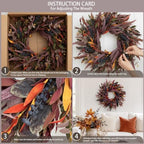 26 Inch Fall Wreaths for Front Door, Eucalyptus and Blueberry Wreath - Image 6