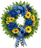 25.5 Inch Summer Wreaths for Front Door Artificial Sunflower Wreath by Unknown