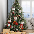 Christmas Stockings Set of 5, Large 18’’ Xmas Stockings Fireplace Hanging Stockings with Plush Cuff, Santa Snowman Reindeer Elf for Holiday Decor,Christmas Tree Decoration (5pcs) - Image 4