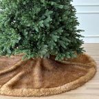 Huntsman High-Pile Faux Fur Christmas Tree Skirt with Hidden Slide Clasp Closure and Durable Microfiber Backing (Bronze, 72-Inch) by StarryDynamo