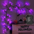 [ 8 Modes & Timer ] 9 Ft 66 LED Halloween Willow Vine Twig Decor Garland Decorations with Purple Lights, Halloween Garland with Battery Operated Waterproof for Home Wall Fireplace Mantle Decorations by SURCVIO