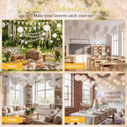 Treela 72 Pack White Chinese Paper Lanterns for Wedding Party Decor, 8" - Image 6