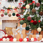 Simgoing 15 Pcs Velvet Christmas Ornament 3.15'' Flocked Xmas Tree Ornament - Image 6