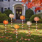 6 Pcs Fall Pumpkin Metal Garden Stakes 17.4" Outdoor Pumpkins - Image 6