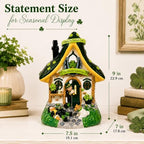 Blue Sky Clayworks The Drunken Leprechaun Candle House, Ceramic 8" L x 7" W x 9" H, Shamrock Pub Glow - Image 3
