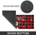 Buffalo Plaid Snowman Christmas Kitchen Rugs and Mats Set 2 Piece for Floor,Let It Snow Xmas Winter Holiday Non Skid Low-Profile Sink Rug Mat Decorations for Home Kitchen 18"x48"+18"x30" - Image 6