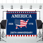 4th of July Backdrop Decorations 250th Anniversary USA Flag Patriotic Backdrop 12x10ft Banner Independence Day Photography Background Theme Party Decorations Supplies Photo Studio Props - Image 7