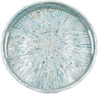 PEMAR 12.6” Mother of Pearl Round Serving Tray with Handles, Decorative Nacred Wooden Ottoman Coffee Table Tray (Teal Sunlight) by PEMAR