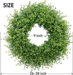 28 Inch Large Boxwoods Wreaths for Front Door Artificial Green Leaves Greenery Indoor Outdoor Wreath Home Decor Porch Window Wall Farmhouse Door Decorations Spring Summer Fall All Seasons - Image 6