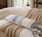 Cethom Boho Lumbar Pillow Covers 14x36 Inch Long, Grey Textured Decorative Couch Pillow Cases for Farmhouse Home Decor, Accent Cushion Cover for Sofa, Bed, Living Room, Bedroom, Pack of 1 - Image 5