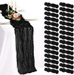 30 Pack Cheesecloth Table Runner 10FT Black Table Runner Boho Gauze Cheese Cloth Table Runners Long Rustic Sheer Table Decorations for Wedding Party Baby Bridal Shower Birthday Holiday Home by Showgeous