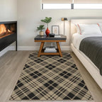 JTJ Easy Jute 4x6 Diagonal Plaid Rug, Black & Beige, Washable - Image 3