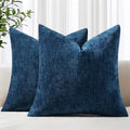 decorUhome Soft Chenille Navy Blue Throw Pillow Covers 24X24 Set of 2 by decorUhome