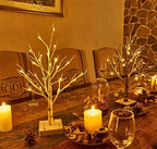 Hairui Lighted Birch Tree with Timer 24 LED 18IN Battery Operated Pre-lit Tree for Home Wedding Party Decoration Tabletop Centerpiece Inside - Image 2
