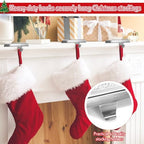 Yaocom 6 Pcs Christmas Stocking Holders Metal Fireplace Hooks,Silver - Image 4
