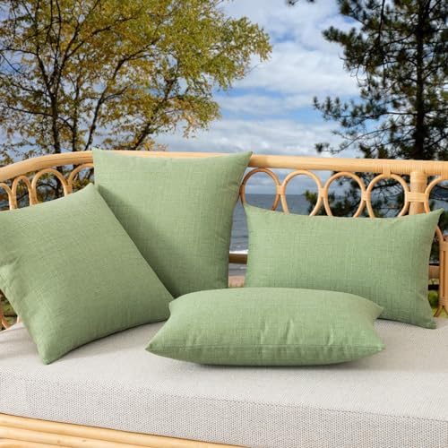 Kevin Textile Outdoor Waterproof 26”x26” Pillow Covers 2 Pack, Sage Green - Image 5