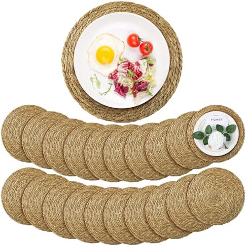 Colingmill 30 Sets 13 Inch Round Woven Placemats Bulk Farmhouse Boho by Colingmill