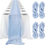 LemonRoad 4 Pcs 20ft Cheesecloth Table Runners Boho Gauze, Light Blue by Unknown
