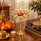 LemonRoad 3 Diwali Lotus Urli Bowl Candle Holder for Indian Diwali Pooja - Image 3