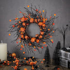 12 PCS Mini Halloween Wreaths for Kitchen Cabinets Pumpkin Door Wreaths - Image 2