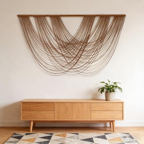 LISRRZHEN Large Macrame Wall Hanging - Boho Nordic Geometric Woven Tapestry, Handcrafted Cotton Wall Decor for Living Room Bedroom Entryway Apartment by Unknown