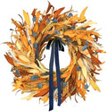Qingbei Rina Fall Wreaths for Front Door Outside with Blue Bow, 24 Inch by QingbeiRina