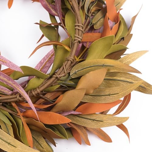 Fall Wreaths for Front Door 22 inch, Olive Fall Wreath with Olive Leaf Fruit, Home Decoration for Outdoor Living Room Indoor Wall and Outside Autumn - Image 5