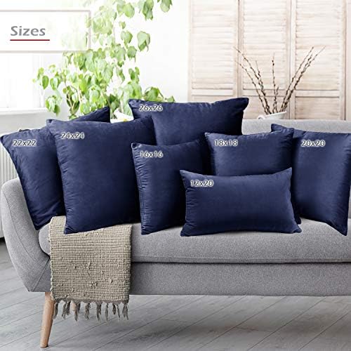 Nestl Throw Euro Pillow Covers, Cozy Velvet Decorative Pillow Covers 26x26 Inches, Soft Solid Couch Pillow Case for Sofa, Bed and Car, Set of 4 - Royal Blue - Image 6