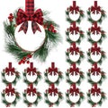 Crowye 18 Pcs Mini Christmas Wreaths Kitchen Cabinet Door, Red and Black by Crowye