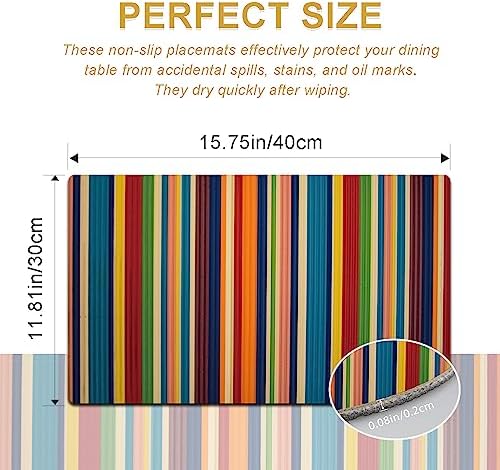 Faux Leather Placemats Set of 4 - Color Stripe Resistant Placemats for Dinner Table, Non-Slip Waterproof Oil-Proof Washable Reusable Placemat for Indoor Outdoor Kitchen Decor, 15.75In*11.81In - Image 5