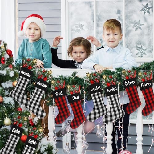 Tatuo 12 Pack Christmas Burlap Stockings Hanging,Modern Color - Image 6