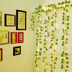 Naidiler 12 Pcs Artificial Ivy Garland Fake Vines with 65 Ft Lights String (200 LED) Decor Faux Green Hanging Plant Greenery for Wall Party Wedding Room Home Kitchen Indoor & Outdoor Decoration - Image 7