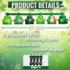 12FT Long St. Patrick's Day Inflatables Hanging Flashing Green Shamrock Decorations Built-in LED Lighted Blow Up Decoration Home Yard Outdoor Indoor Garden Lawn Decor - Image 2