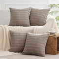 MIULEE Pack of 4 Decorative Throw Pillow Covers 20x20 Inch Light Brown by MIULEE
