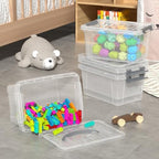6L Clear Storage Latch Bins, 6-Pack Organizer Box with Handle - Image 6