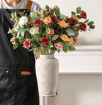 Ceramic Large Flower Vase, Rustic Vase Tall Farmhouse Decorative Vase Floral Pottery Vases for Home Decor Table Living Room Entryway Mantel Bedroom Bathroom Kitchen - 11" D - Image 3