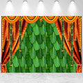 15x10ft India Pooja Backdrop Puja Ganpati Green Banana Leaf Mehndi Festival Photography Background Diwali Hindu Wedding Party Banner Decorations Photo Studio Props by CkihgennDecors