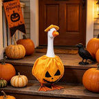 13'' Porch Goose Statue with 2 Sets Replaceable Halloween Outfits - Image 6