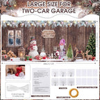 WovWeave 7 x 16 Ft Christmas Garage Door Cover, Winter Snowman Banner - Image 2