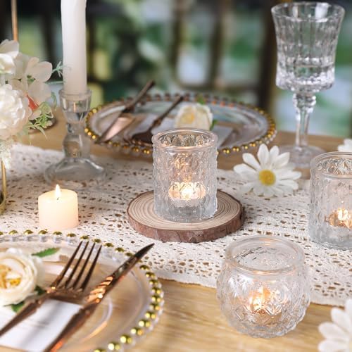 DARJEN Clear Votive Candle Holders Set of 36- Round Glass Candle Holders Bulk for Tea Light Candle, Embossed Candle Votives for Wedding Centerpiece, Various Parties & Home Decor (Pack of 4) - Image 5