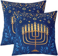 Erosebridal Hanukkah Throw Pillow Covers 24X24 Set of 2 for Couch Bed Sofa Decor, Hexagram Stars Pillow Covers, Olive Leaf Decorative Cushion Cases by Erosebridal