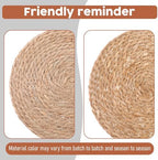 Round Woven Placemats Set of 20, 12" Brown Round Rattan Placemats Natural Water Hyacinth Place mats Farmhouse Boho Braided Placemat for Dining Table, Home, Wedding, Heat Resistant/Anti-Slip - Image 5