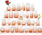 Mini Glass Bud Vases Flower Vases for Centerpieces- Ideal for Home Decor, Wedding & Bridal Shower Centerpieces, Party & Anniversary Decorations, Candle Holders,Aromatherapy Bottles(30 pcs,Light red) by earthgadgets