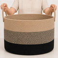 OrganiHaus Round Toy Basket & Blanket Basket, Cotton Rope 20x13" by OrganiHaus