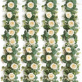 4PCS Artificial Eucalyptus Flower Garland 6.56Ft Fake Peony Flower Vine by DEMIUKO