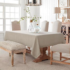 Linen World Hemstitch Linen Tablecloth,French Linen Natural Tablecloth 120" x 60" Inch,Washable Rectangular Table Cloth for Dining,Outdoor,Weddings and Restaurants,Decorative Thanksgiving Christmas - Image 2