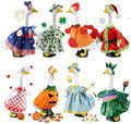 8 Sets Porch Goose Outfits Clothes All Seasons Bundle for Halloween Christmas Valentines Day Easter 4th of July Thanksgiving St. Patrick's Day Statue of Liberty for 23 inch Porch Goose Lawn Yard Decor by Yardfeath